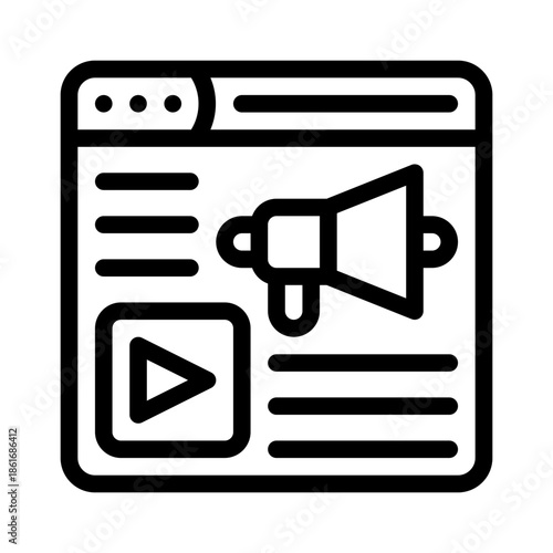 content marketing line icon