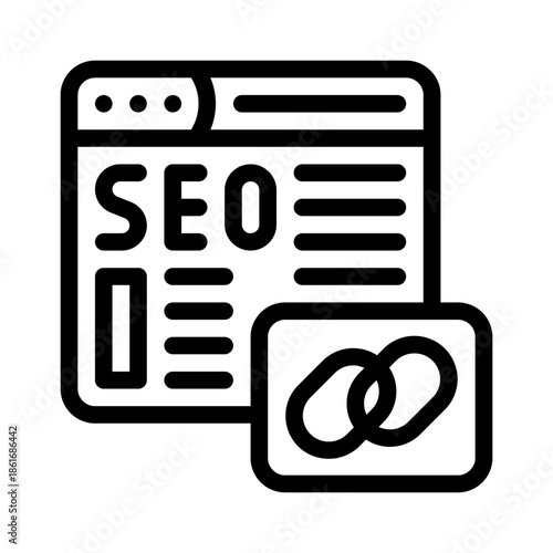 link building line icon
