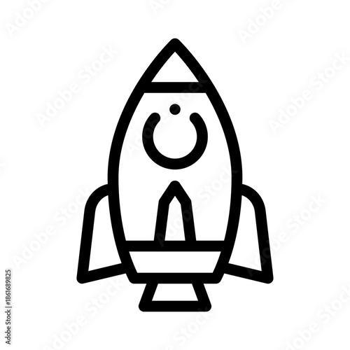 rocket line icon