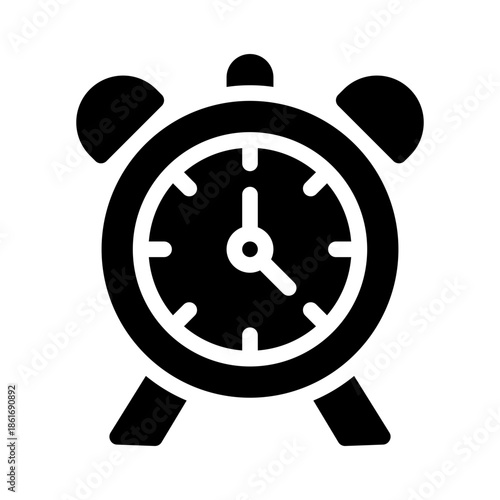 alarm clock glyph icon