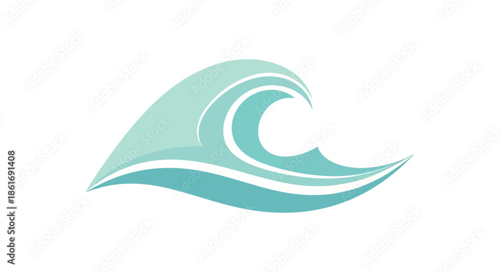 Fototapeta premium Modern Abstract Wave Logo Design Illustrating Fluid Movement and Creativity