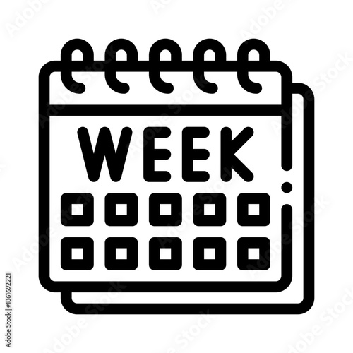 weekly calendar line icon