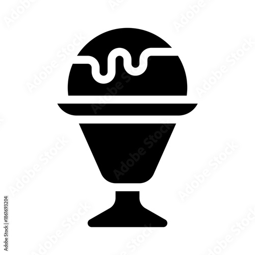 ice cream sundae glyph icon