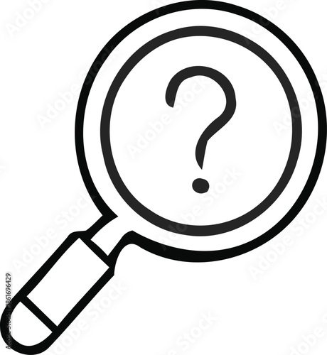 Magnifying glass with question mark icon