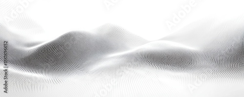 Wallpaper Mural monochrome dotted mesh landscape of undulating waves and soft hills, minimal serene futuristic atmosphere Torontodigital.ca