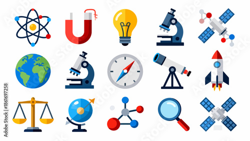 Set of science and technology icons