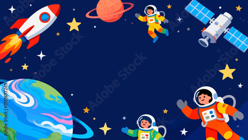Space astronauts rocket planet stars