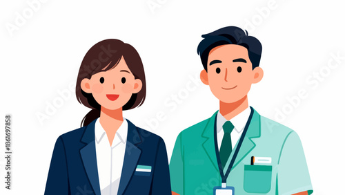 Two professionals in uniforms