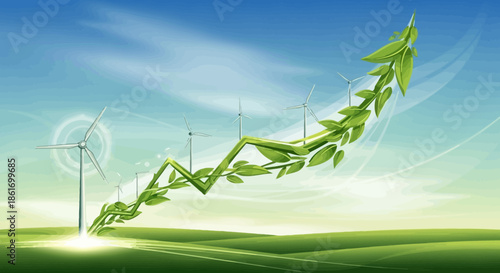 Environmental Sustainability and Renewable Energy Growth with Wind Turbines and Green Arrow