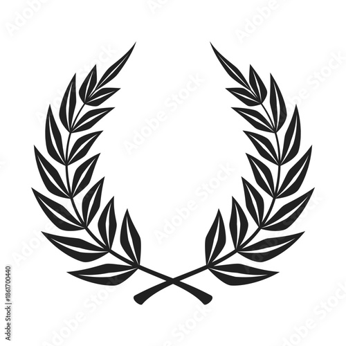 Vintage Laurel Wreath Award Frame, Certificate and Medal Vector Design, Vintage Wheat Ears Honor Emblem