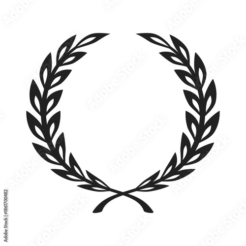 Vintage Laurel Wreath Award Frame, Certificate and Medal Vector Design, Vintage Wheat Ears Honor Emblem