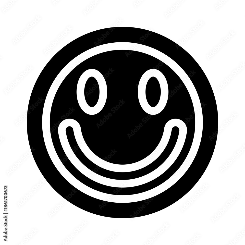 Fototapeta premium smile glyph icon