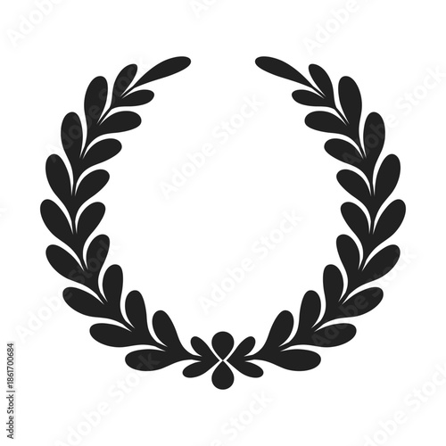 Vintage Laurel Wreath Award Frame, Certificate and Medal Vector Design, Vintage Wheat Ears Honor Emblem