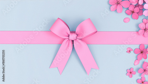 春らしいリボンと桜の花のラッピング