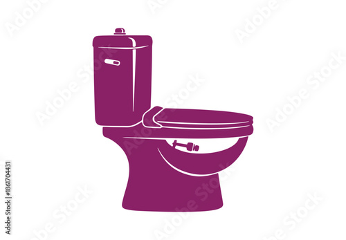 Bathroom toilet bowl icon, sanitary and clean, in a colored vector style. WC icon for bidet toilet vector with flush feature.