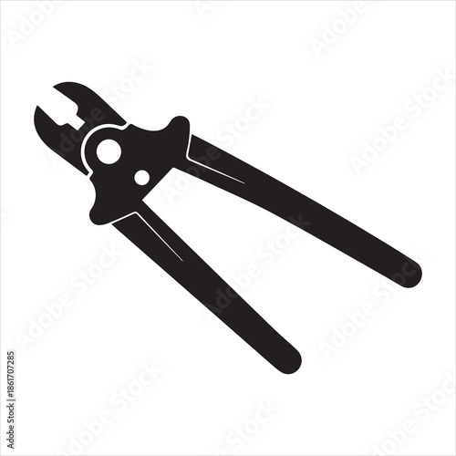 Bolt Cutter Black Silhouette Vector Illustration