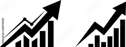 Increasing trends and growth charts with arrows