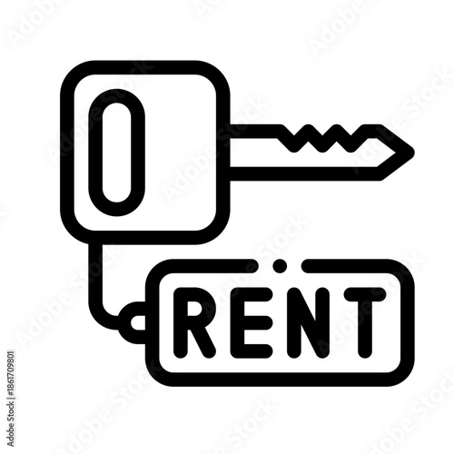 rental key line icon