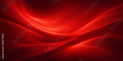 Smooth flowing red silk and satin fabric waves create an abstract textile background with soft light curves and a motion pattern design for a luxury wallpaper backdrop