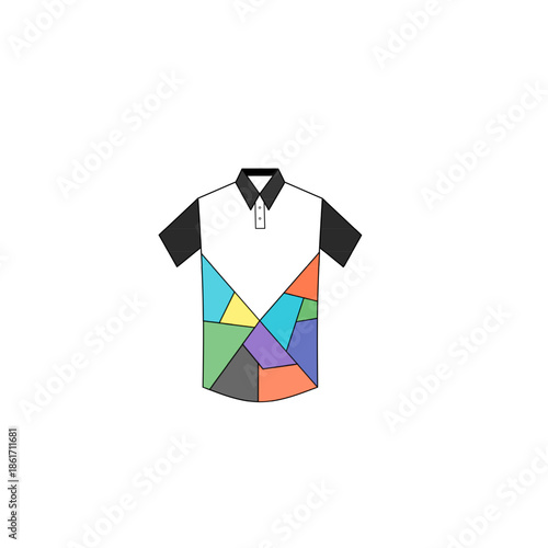 vector image of a short t-shirt with a color combination motif