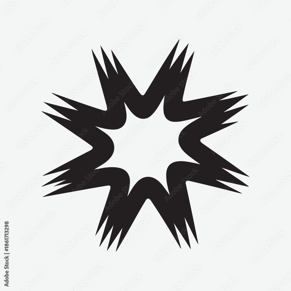 Obraz premium Abstract black starburst design element