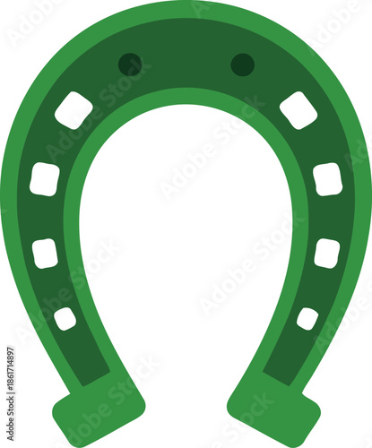 Green plastic horseshoe with holes