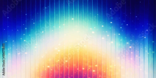 Abstract colorful rainbow background with bright vector stars and glowing wave lines creates a dark technology spectrum wallpaper featuring an energy equalizer pattern design illustration