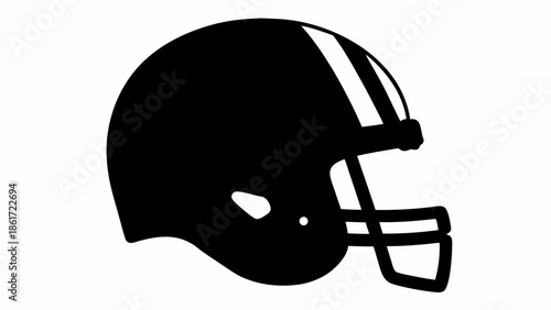 American football helmet in black and white illustration