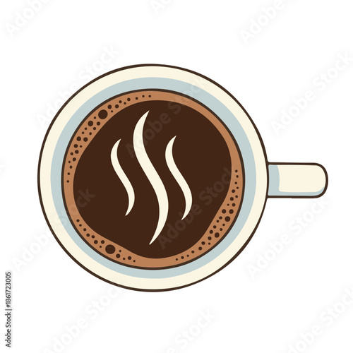 Hand Drawn Flat Vector Coffee Cup Illustration