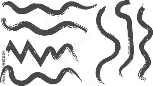vector illustration of a set of black and white masks
