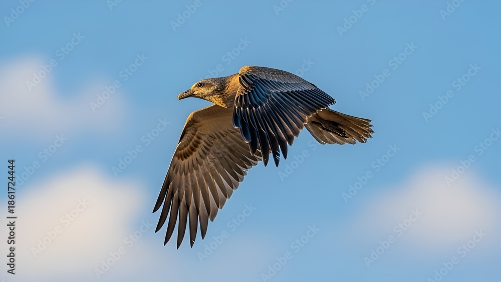 Fototapeta premium Eagle Soaring High in the Sky with Wings Spread