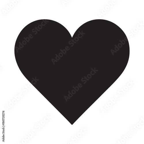 Simple black heart shape on a plain white background a symbol of love and affection