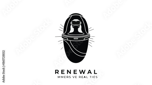 Futuristic pod offering escape and renewal in a sterile, isolated environment