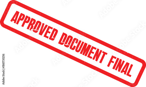 A final approved document stamp is shown on a background