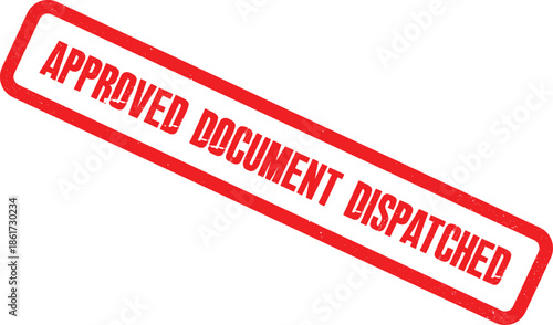 An approved document is being dispatched with a red stamp on it