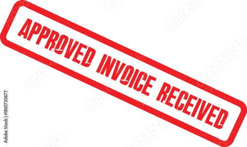 A red stamp on a white background reads approved invoice received clearly