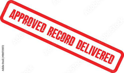 A red stamp with the words Approved Record Delivered is shown on a white background