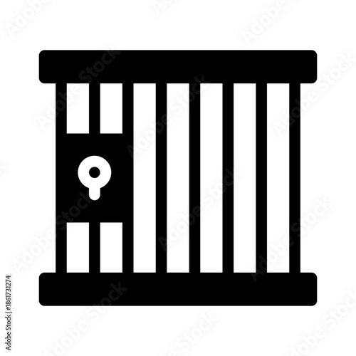 jail cell glyph icon