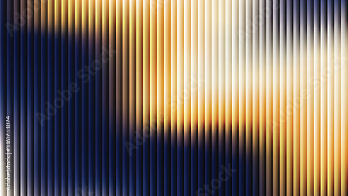 Glass ripple texture with dark gradient background and lilac light streaks. Futuristic distortion, moody abstract glow, reeded vertical blur. Vector illustration EPS