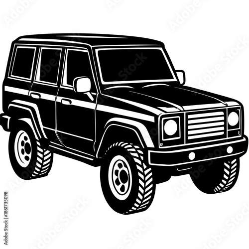 Black suv with large tires