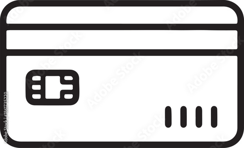 Credit card icon for banking and payment transactions outline stroke for websites and apps