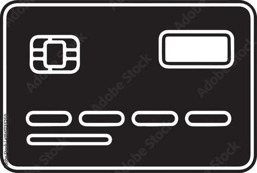 Credit card icon for banking and payment transactions outline stroke for websites and apps