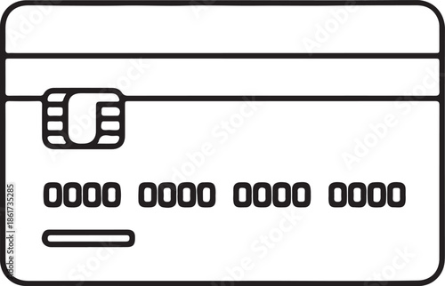 Credit card icon for banking and payment transactions outline stroke for websites and apps