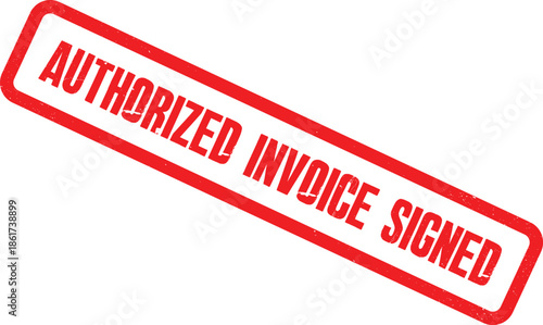 The authorized invoice document is stamped and signed on a white background with a red border.