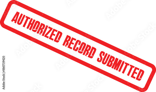 An official document stamp shows authorized record submitted with red text and border