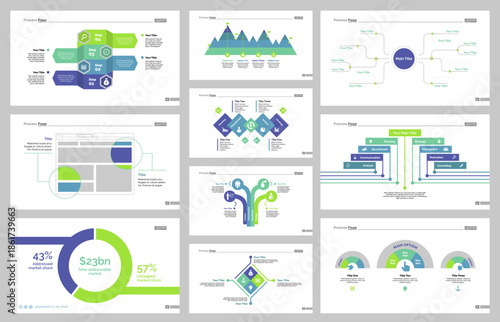 Ten Workflow Slide Templates Set