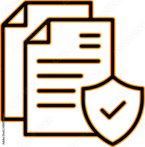 Secure document file icon vector illustration