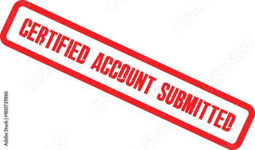 A red stamp reading Certified Account Submitted is shown on a white background