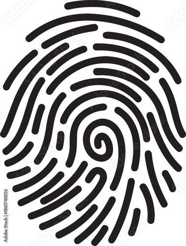 Biometric fingerprint scanner icon for identification and security protection technology symbol