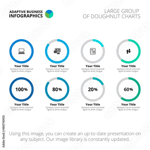 Template of doughnut charts group